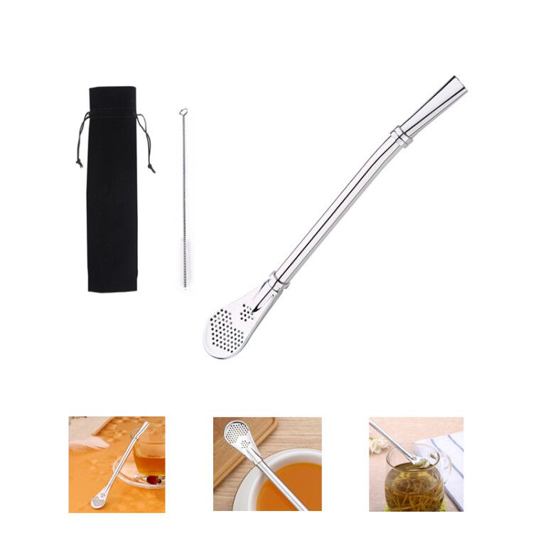 Stainless Steel Tea Straw with Pouch and Brush 2