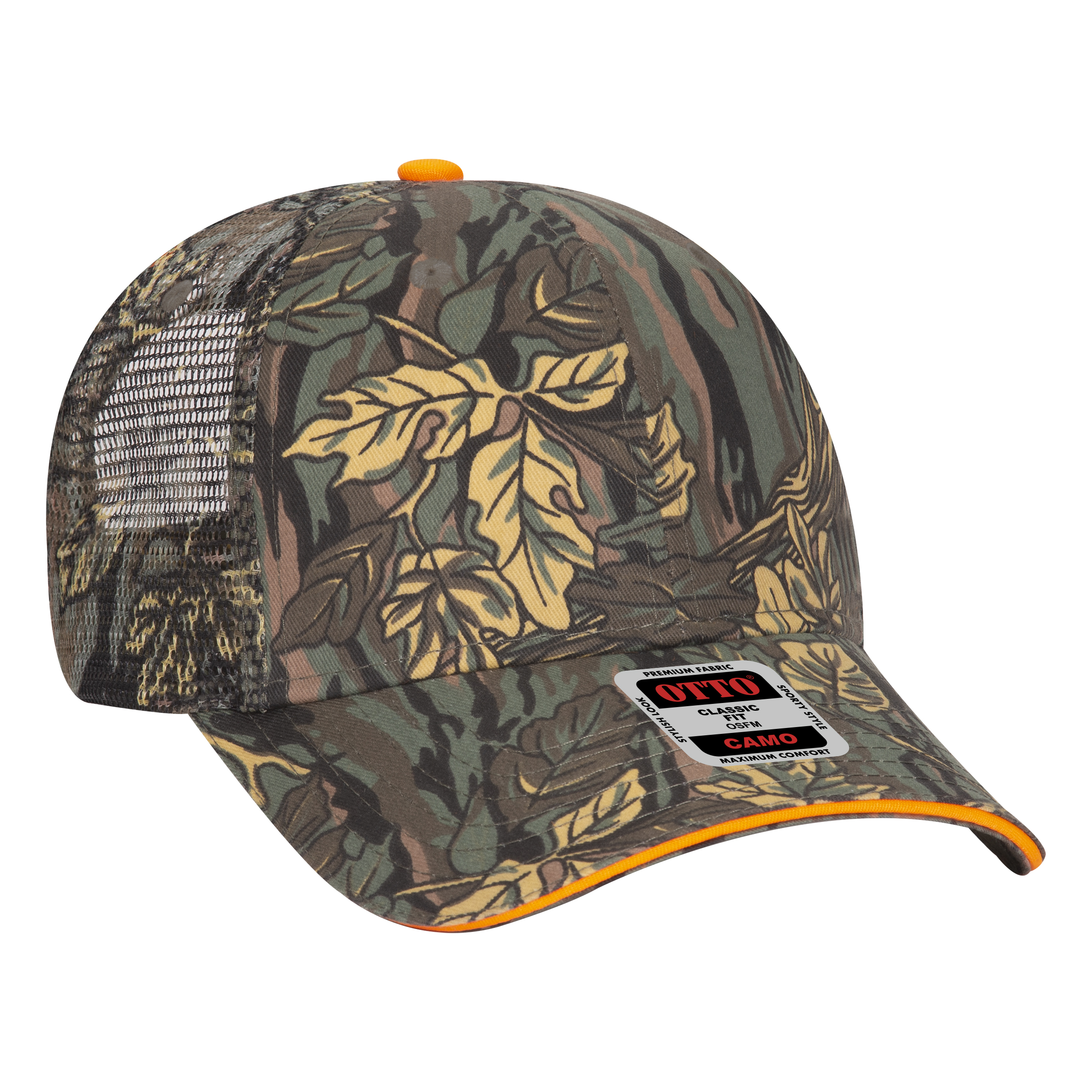 OTTO CAP® Camouflage 6 Panel Low Profile Mesh Back Trucker Hat 5