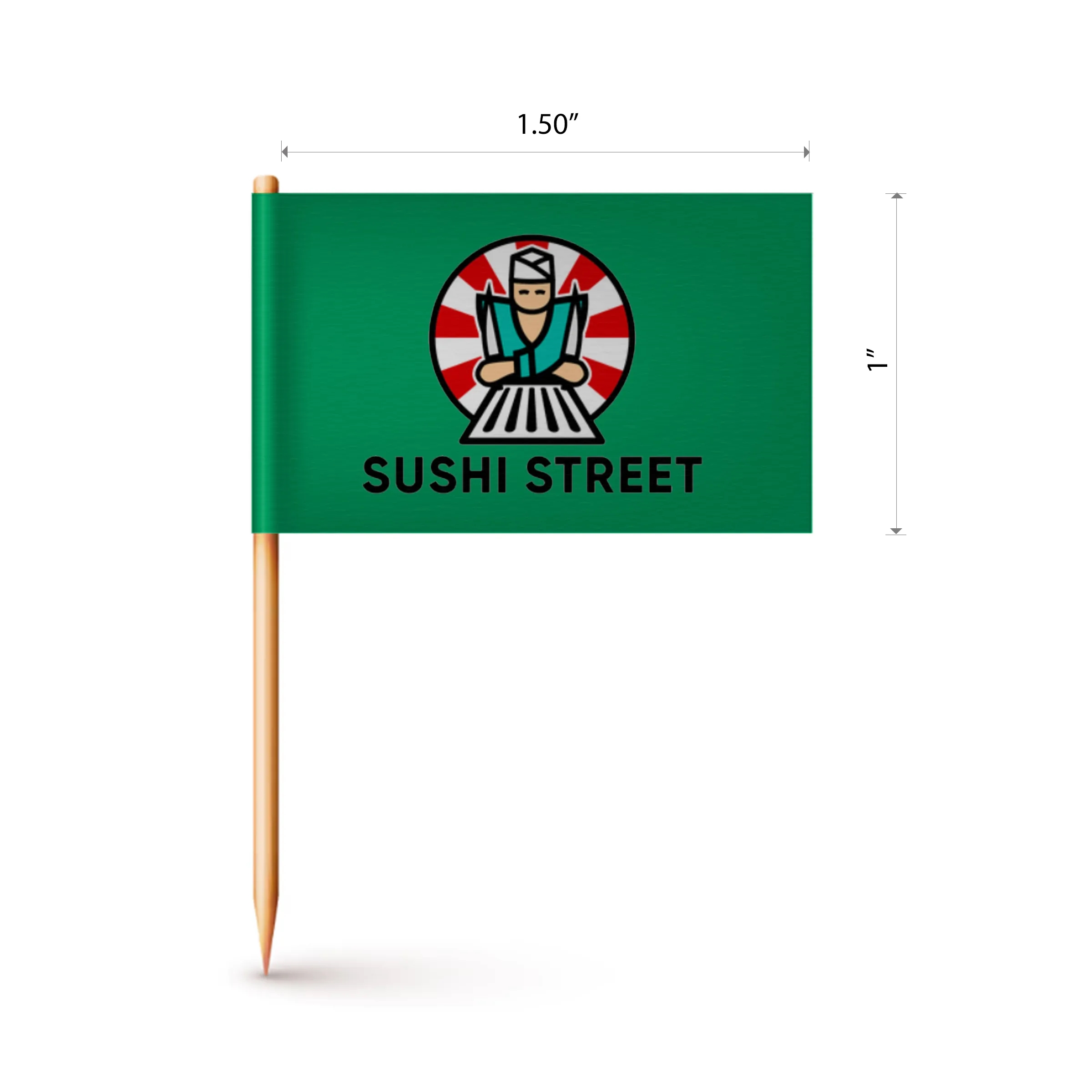Custom Paper Toothpick Flags - Style A Flag Size 1" x 1.5" 4