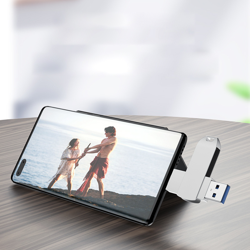 Type-c computer dual-purpose U disk, rotating large capacity; 128GB memory 4