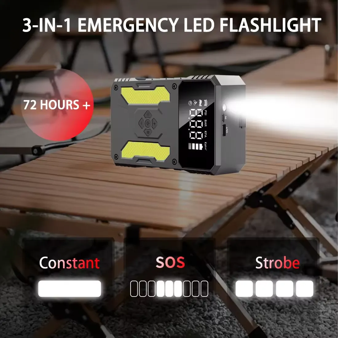 Portable Car Jump Starter with Air Compressor -37000mWh 1