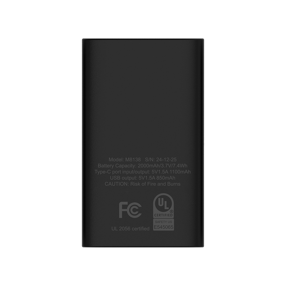 UL Certified 2000mAh Dual Port Compact Power Bank – Smaller Than a Credit Card Travel Charger 10