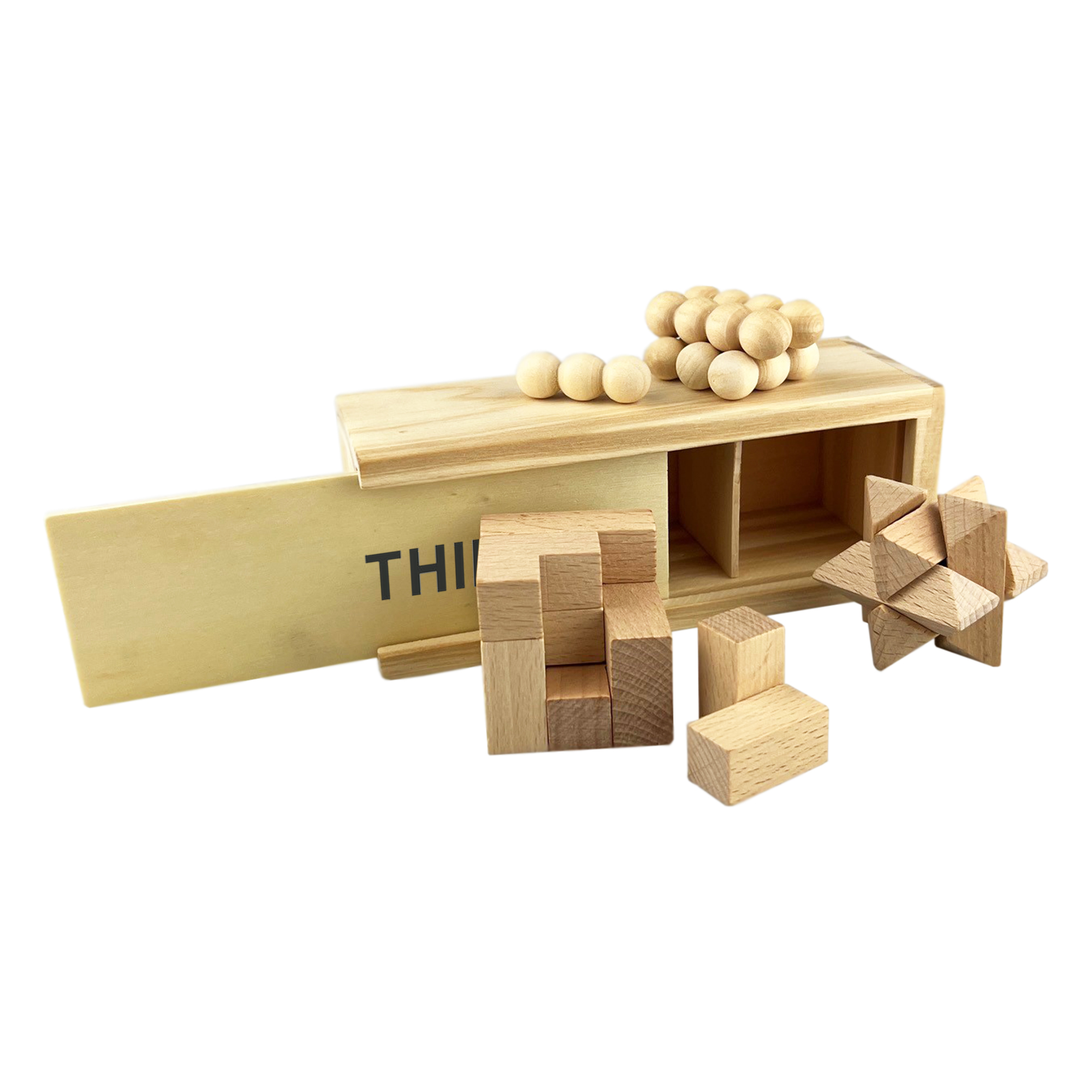 3 in 1 Wooden Brain Teaser 2