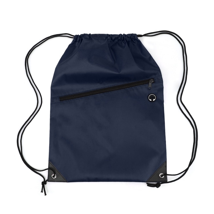 Drawstring Backpack with Front Zipper Pocket 40