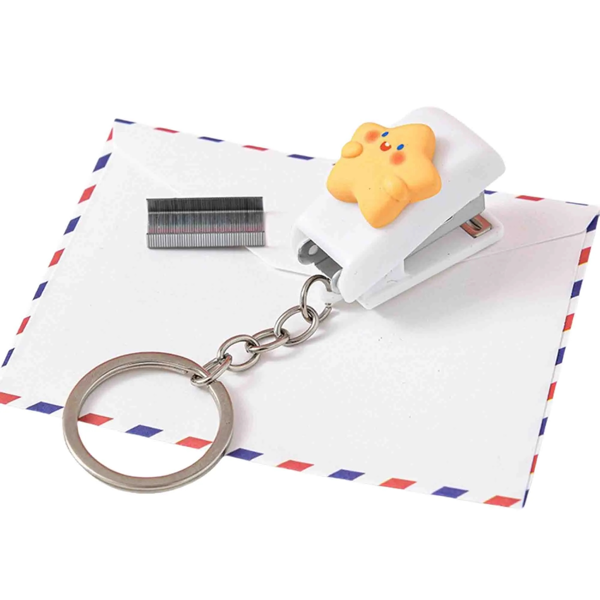 Portable Cartoon Mini Stapler With Keychain 4