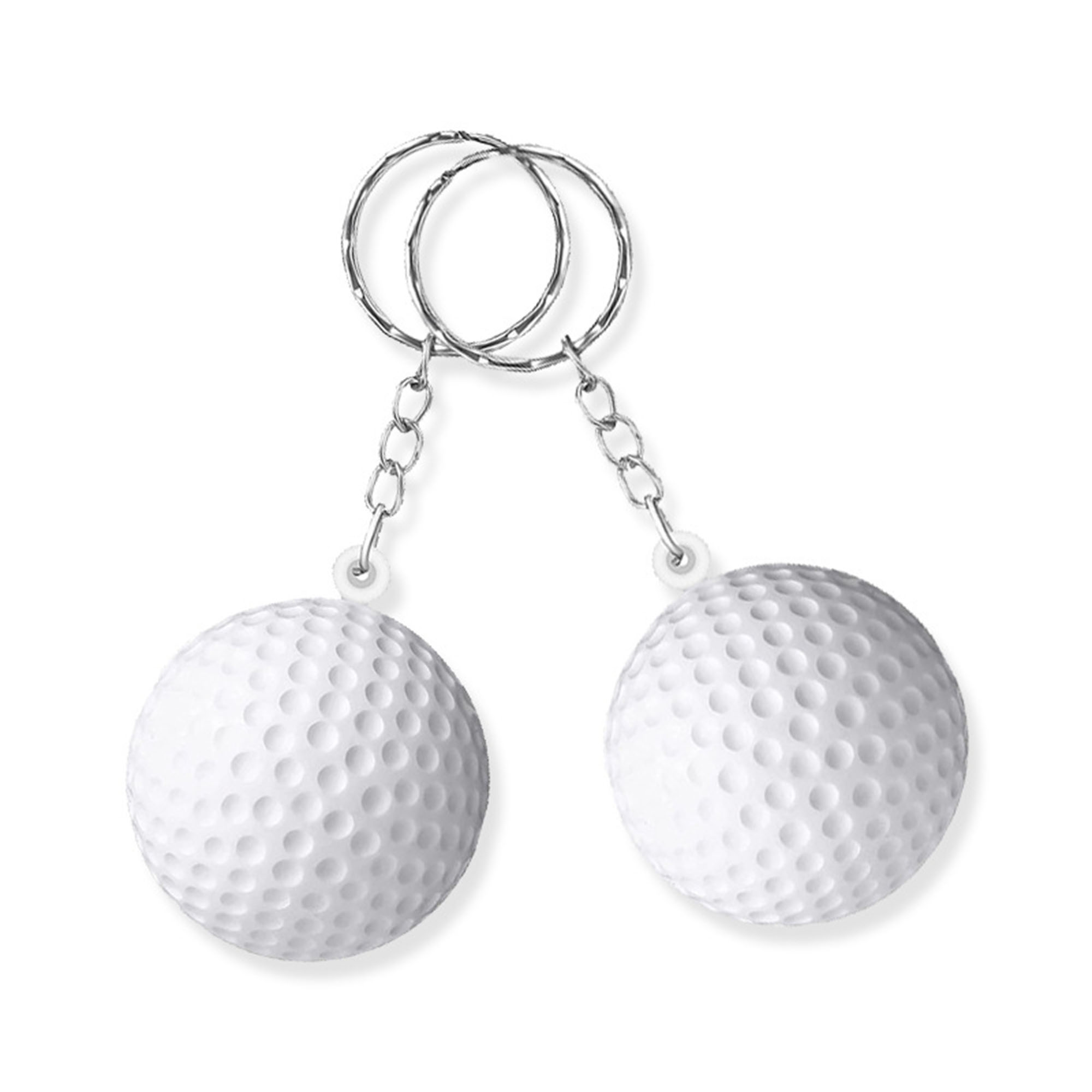 1.6" Diameter Golf Ball Shape Stress Reliever Key Chain 1
