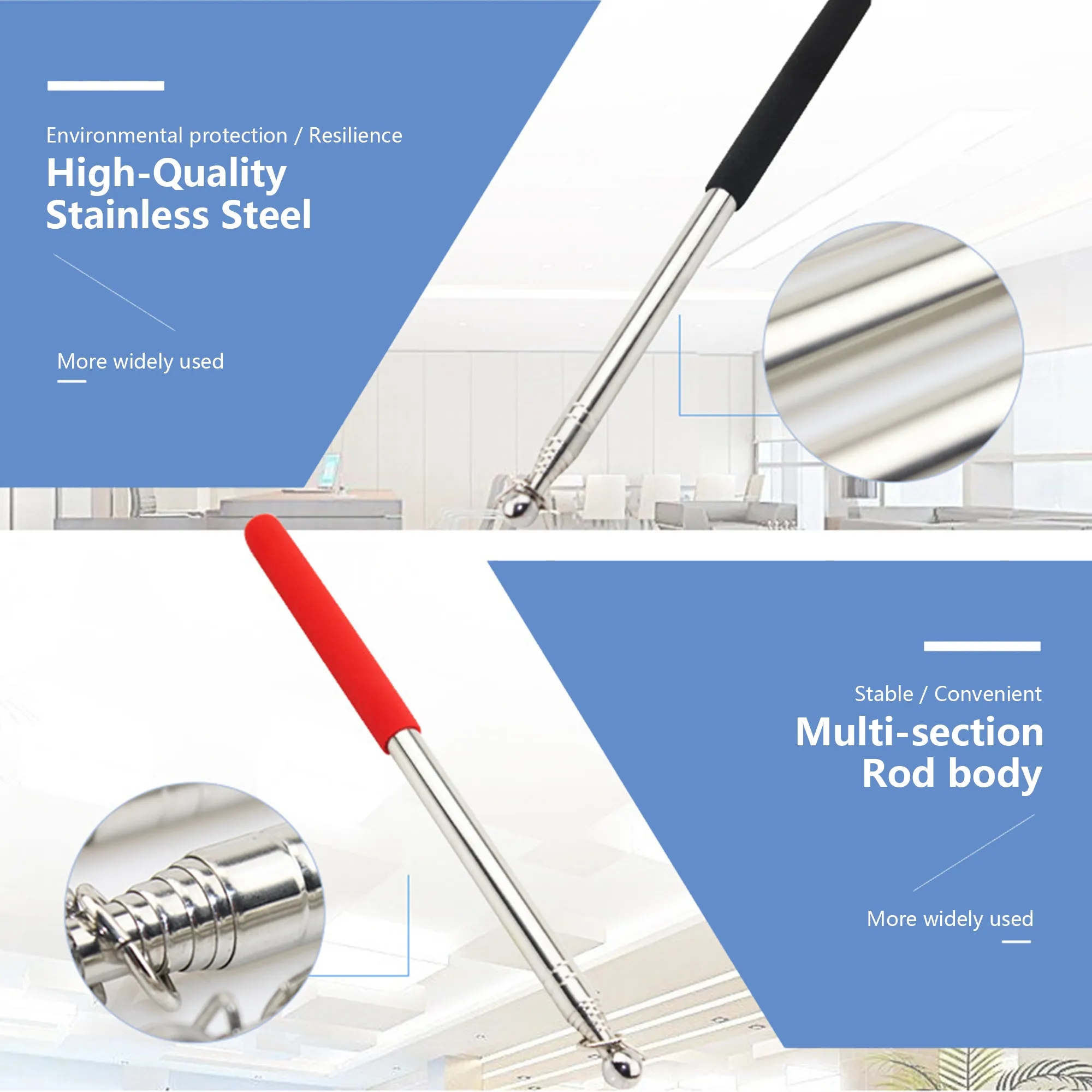 Handheld Stainless Steel Telescopic Flagpole 8