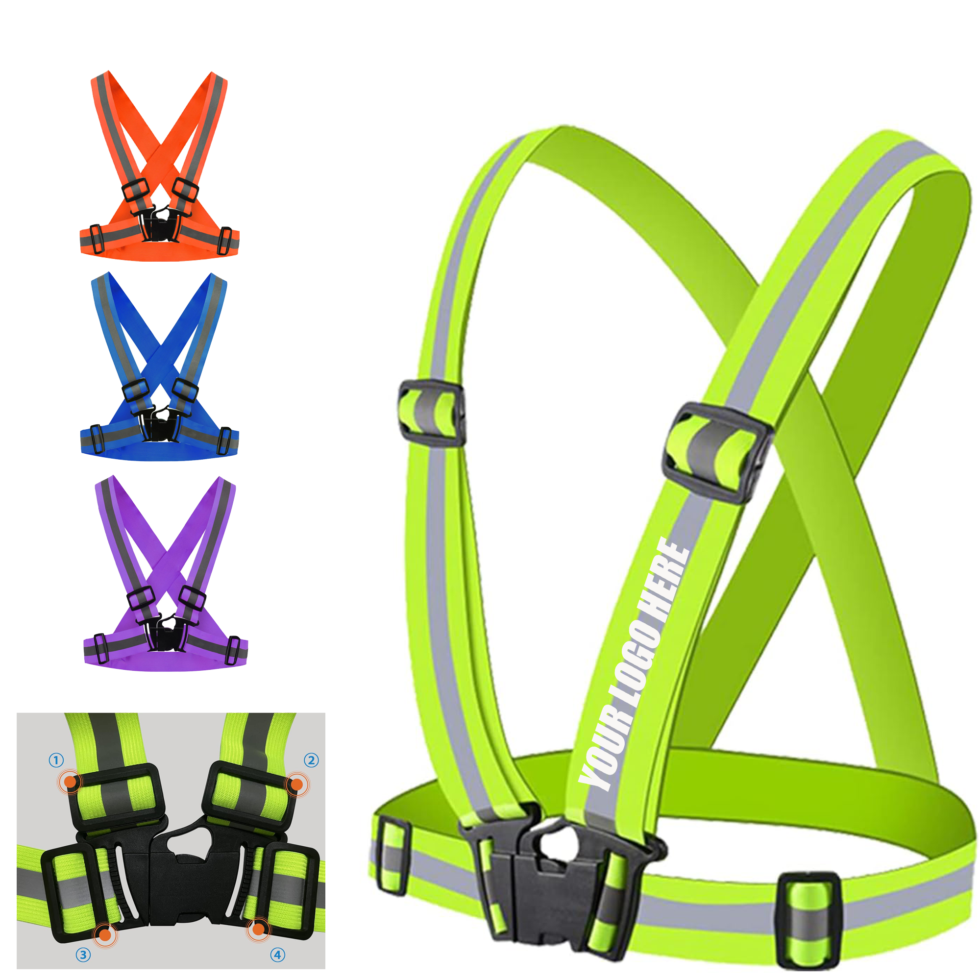 USB Rechargeable Reflective Safty Run Vest 2