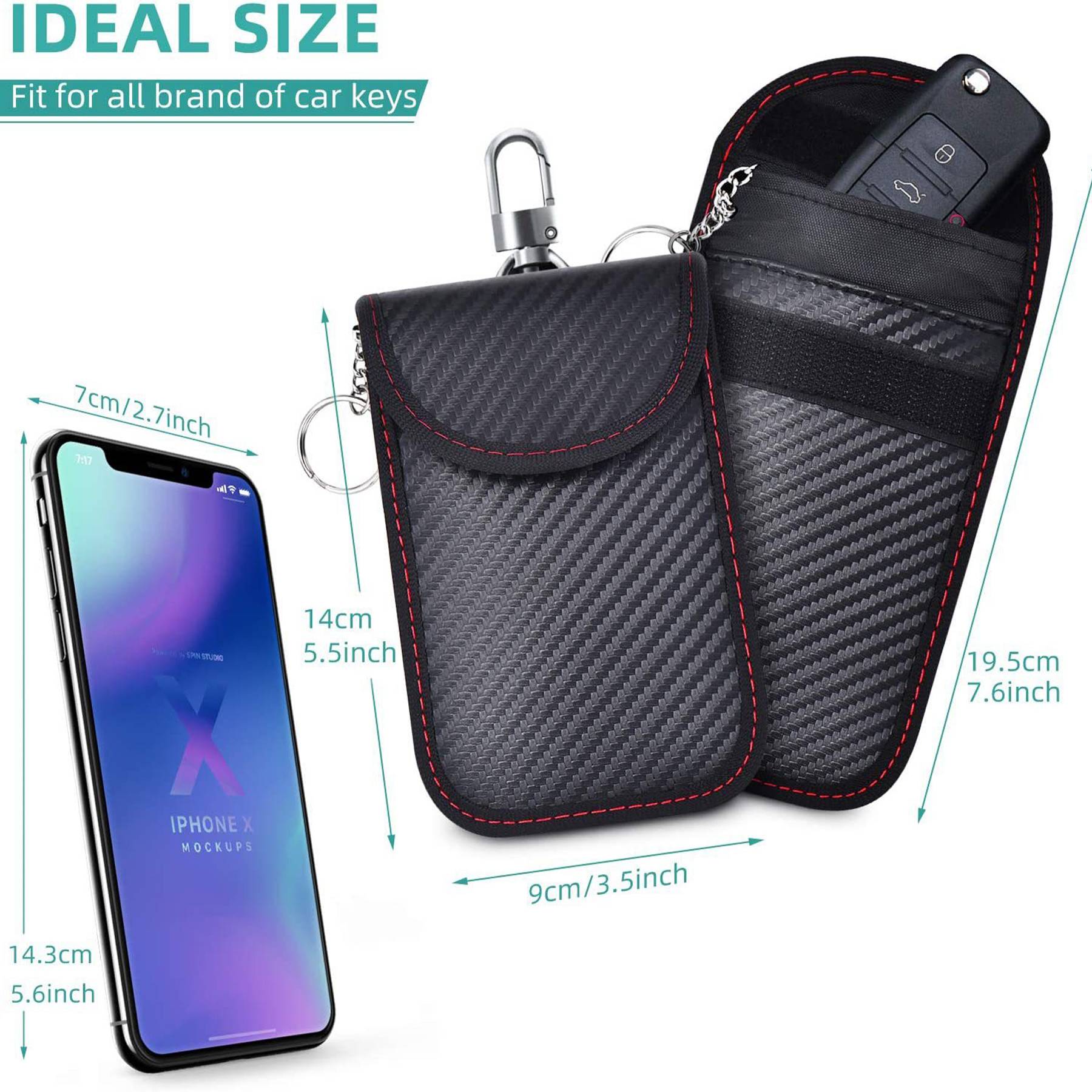 Polyester Anti-magnetic anti-theft car key pouch 5