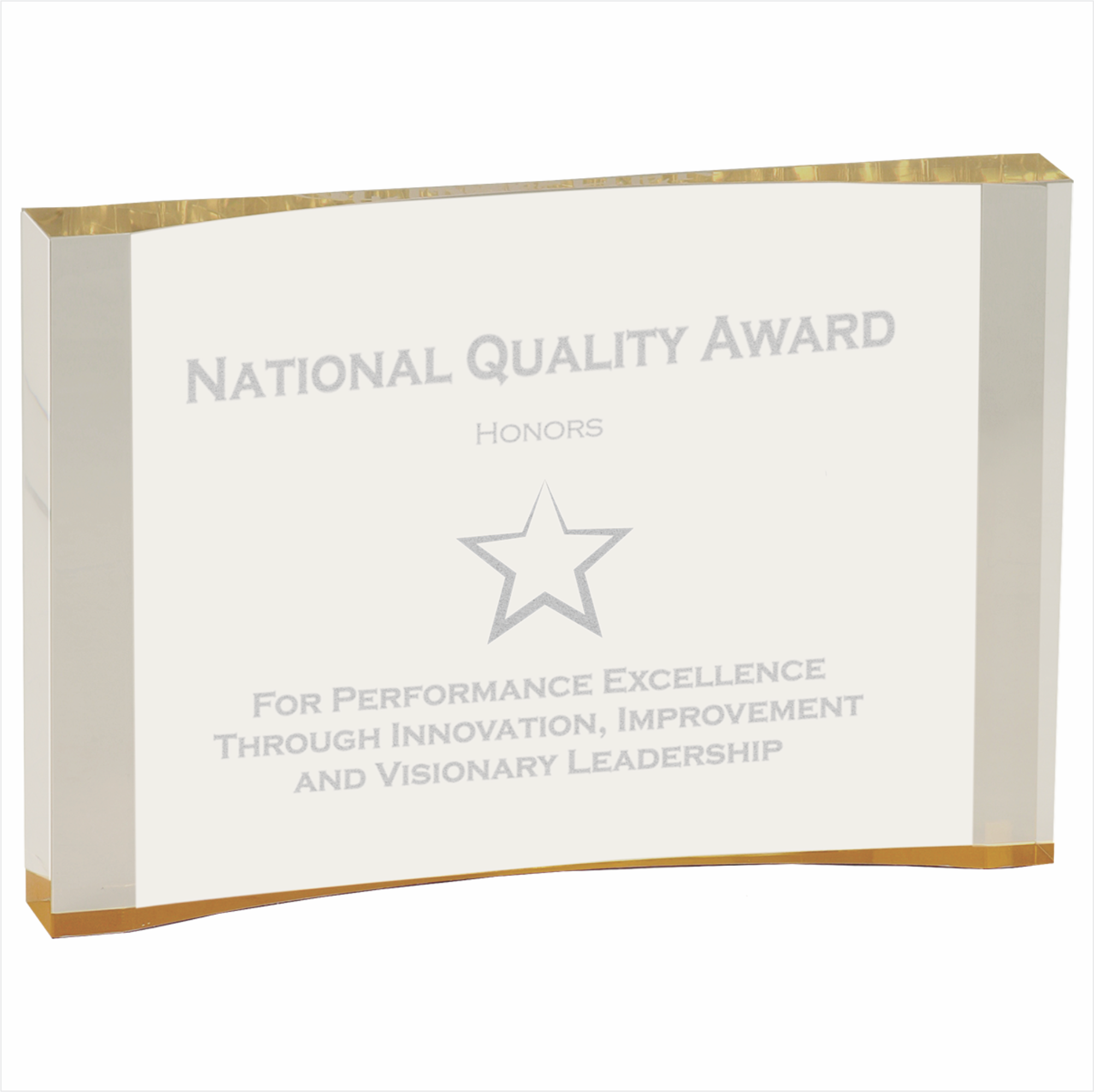 5" x 3 1/2" Gold 1" Thick Acrylic Crescent Award 3