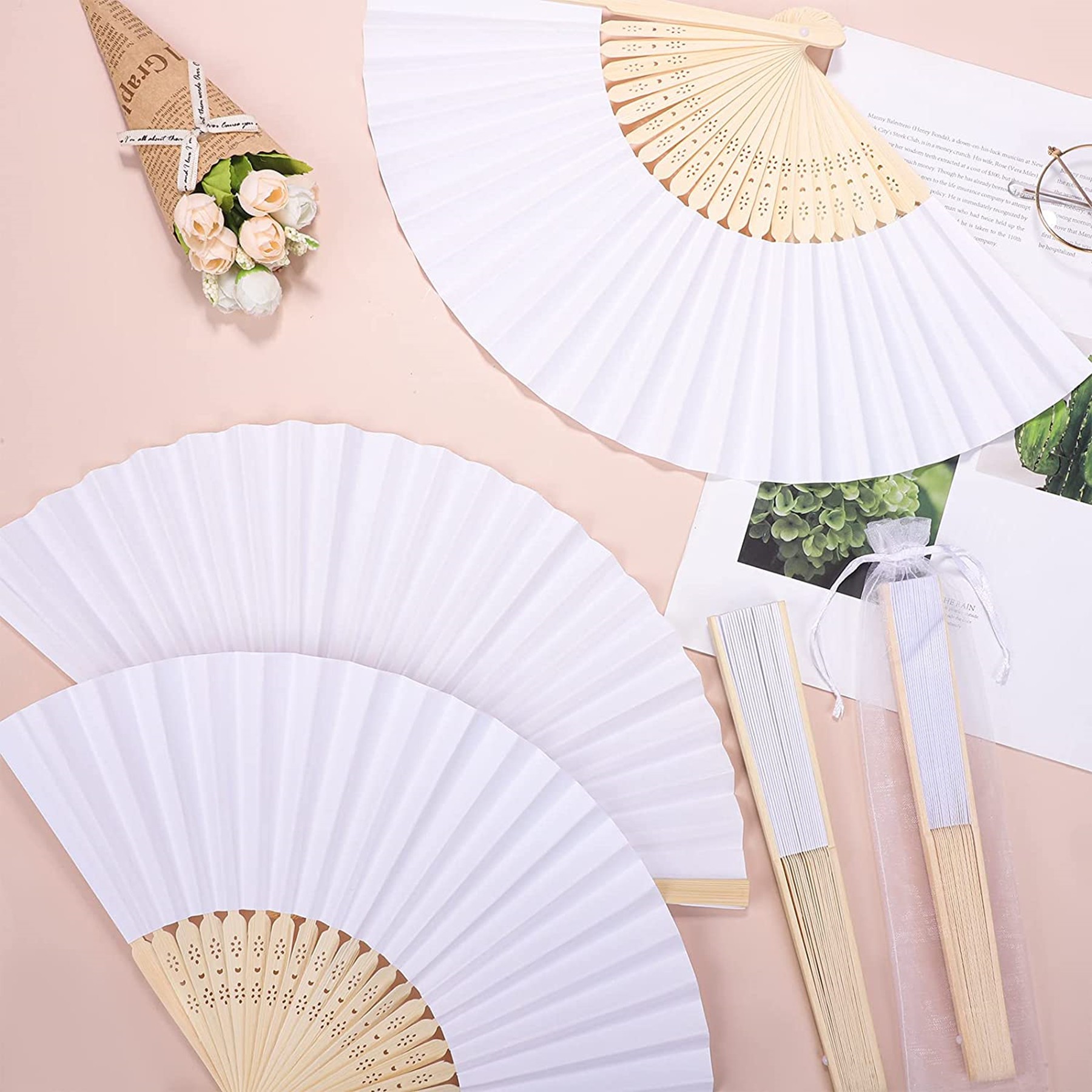 Bamboo Hand Folding Paper Fan 1