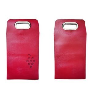 Premium PU Leather Wine Bag With Window And Elegant Metal Handles 2