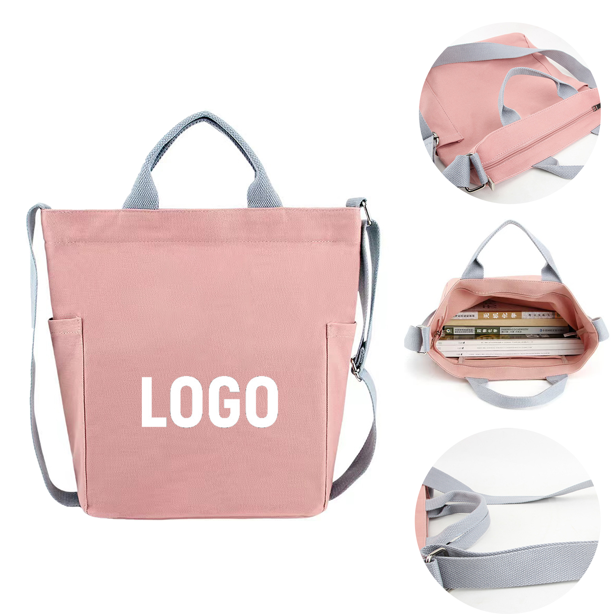 Canvas Tote Handbags, custom tote bag with logo imprint 3
