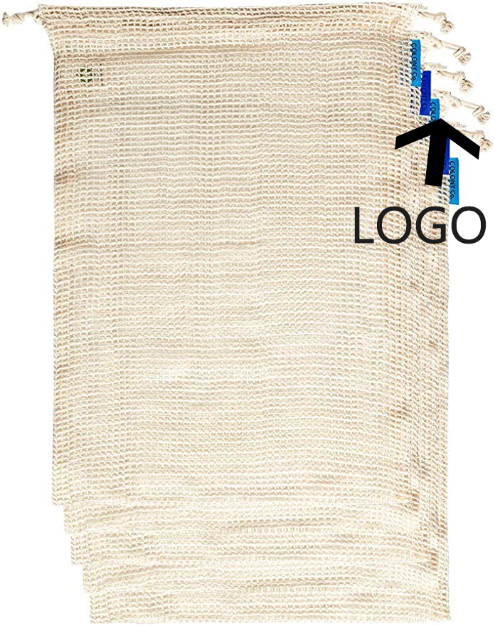 Eco-friendly Drawstring Organic Cotton Mesh Bags 2