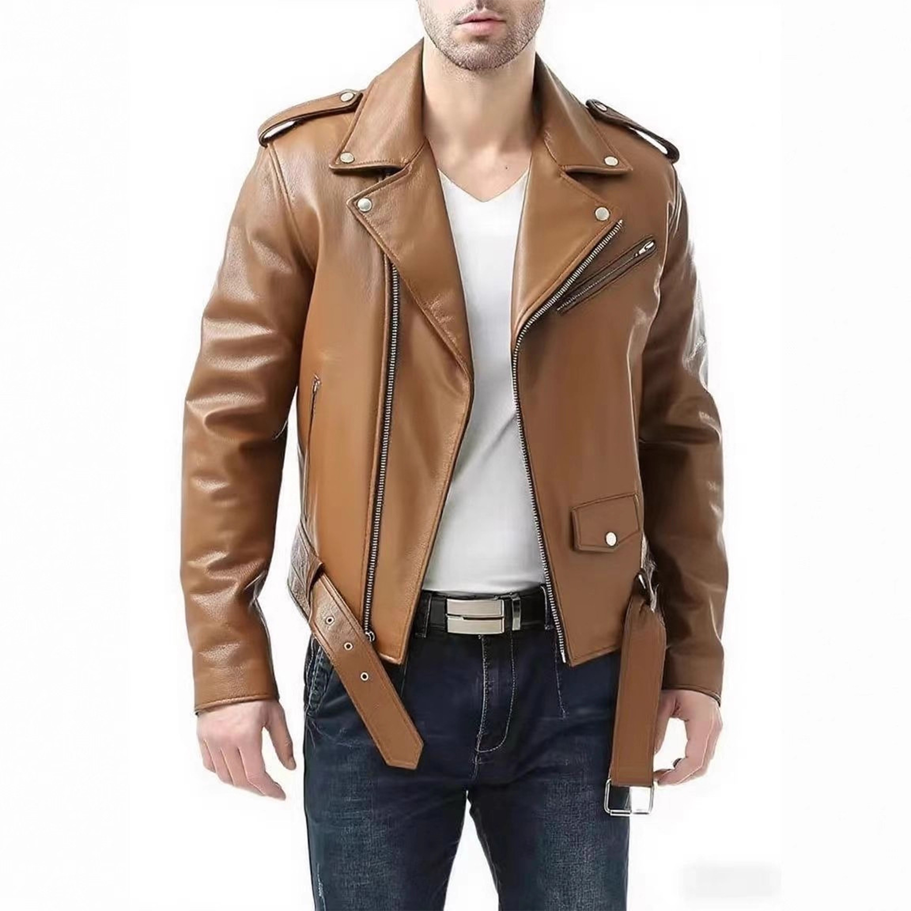 Men Faux Bomber Jacket 2