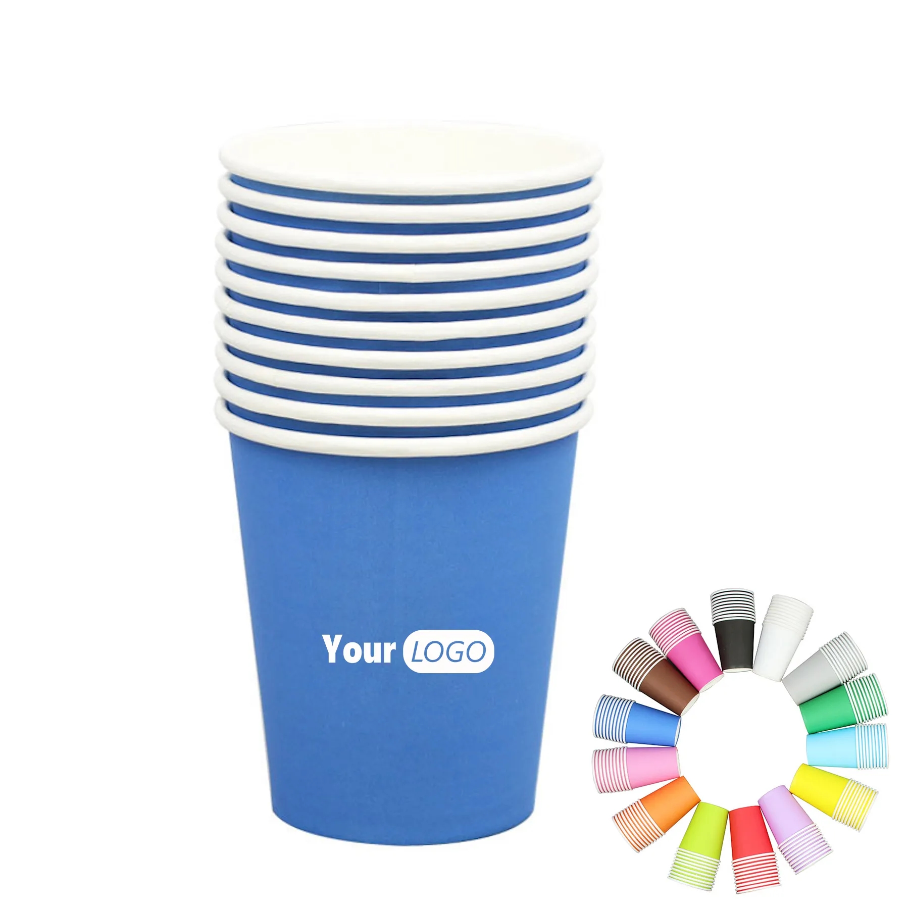 8oz Colored Plain Paper Cup 4