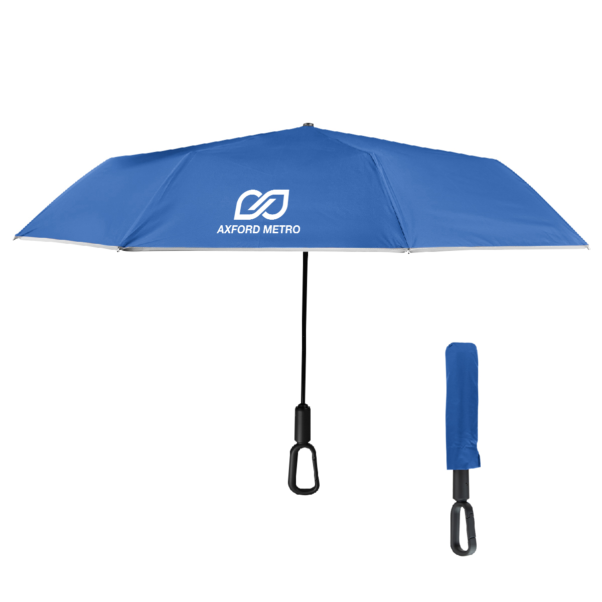 46" Arc Reflective Umbrella With Carabiner Handle 6
