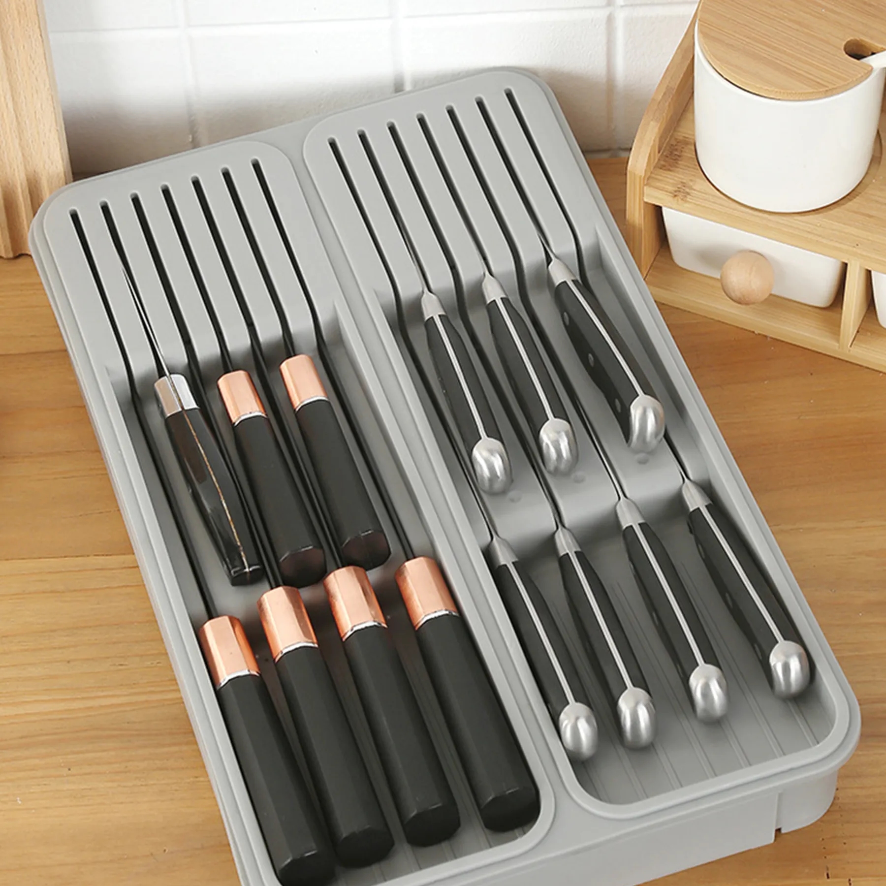 Polypropylene Single-Knife Rack Kitchen Drawer Storage Box 3