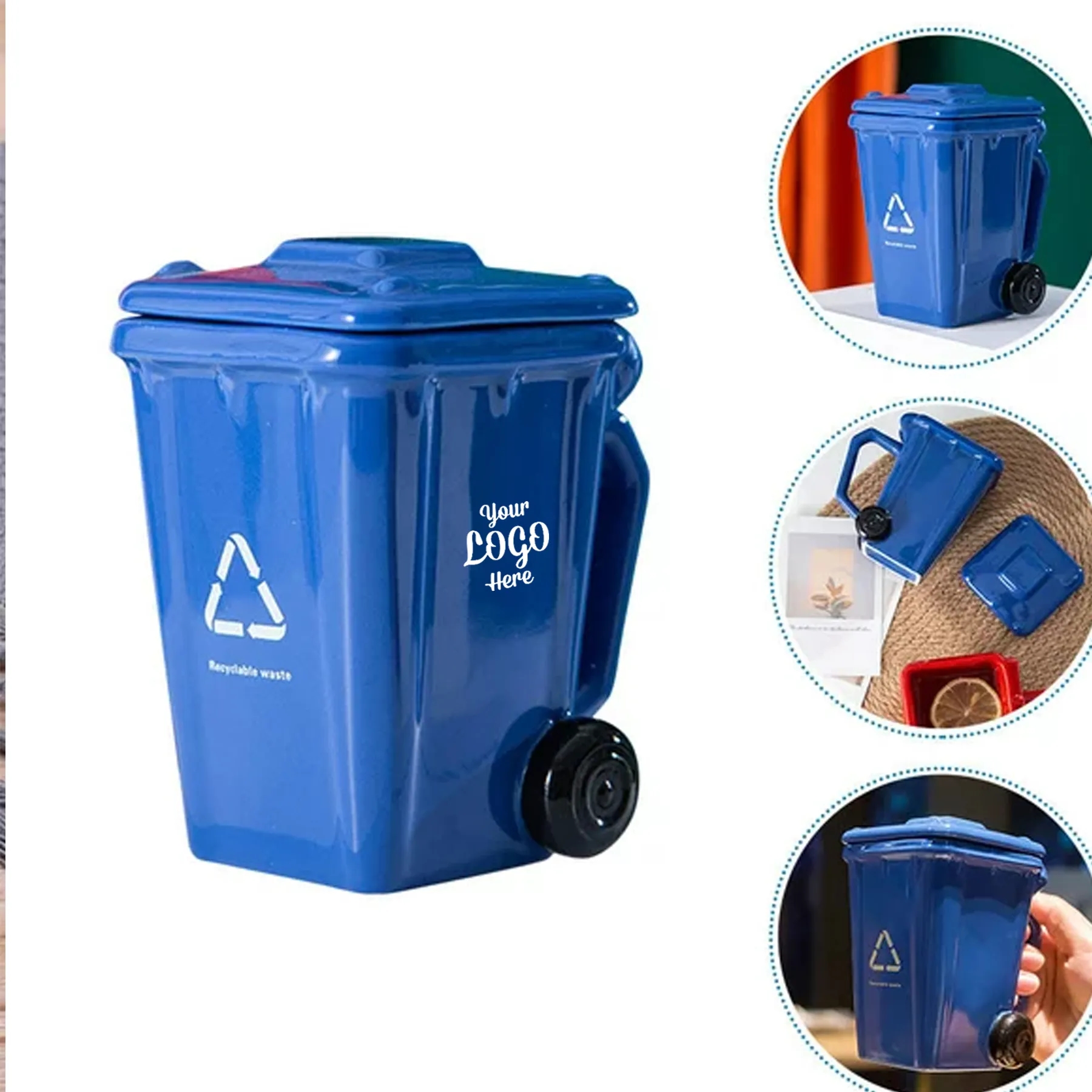 Trash Can Ceramic Funny Tea Bin 2