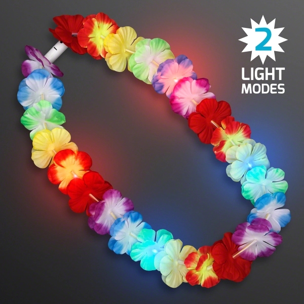 LED Hawaiian Flower Lei Party Necklaces 17