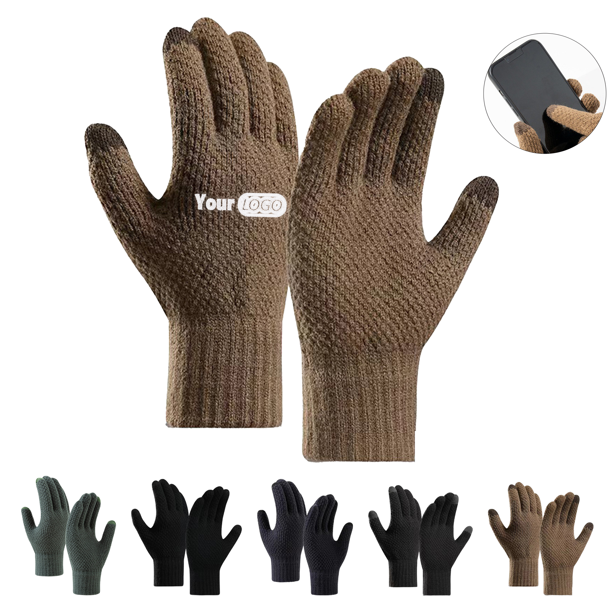 Men's Winter Knitted Touchscreen Gloves 2