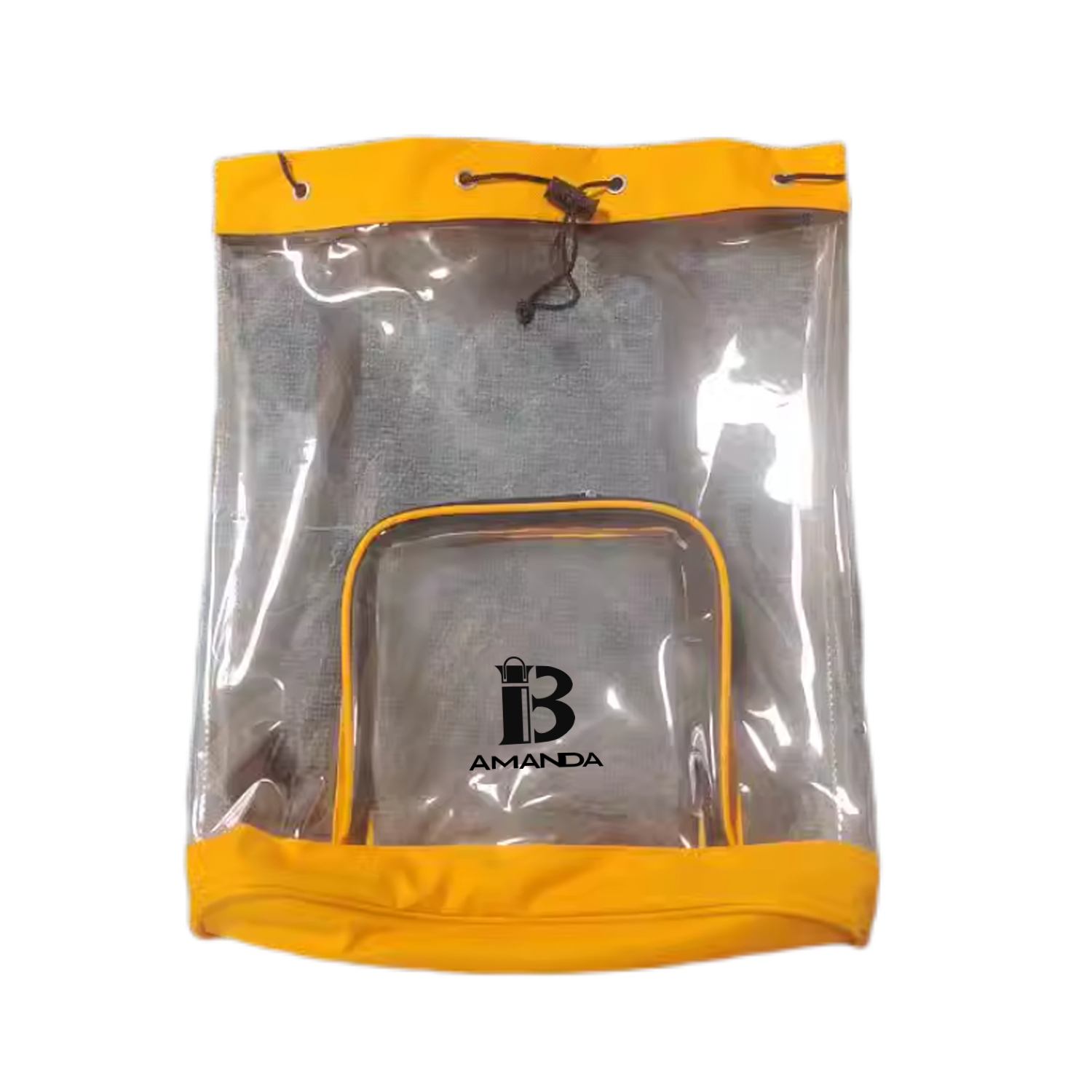 Water Proof PVC Transparent Clear Drawstring Backpack 3