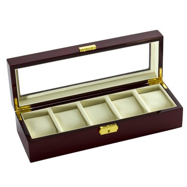 Cherry See Through 5 Watch Case - Clear Top 2