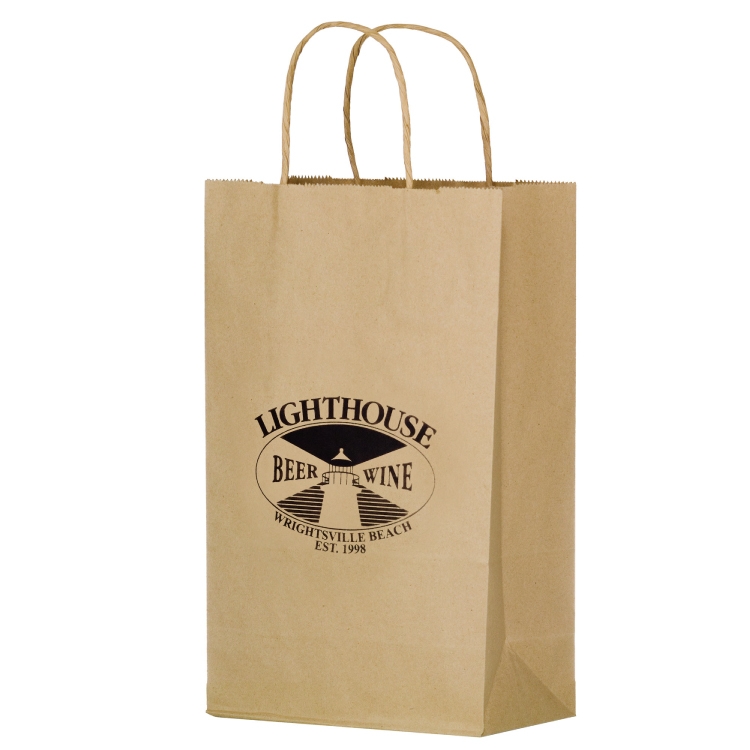 Natural Kraft Paper Shopper with Twisted Paper Handles 1