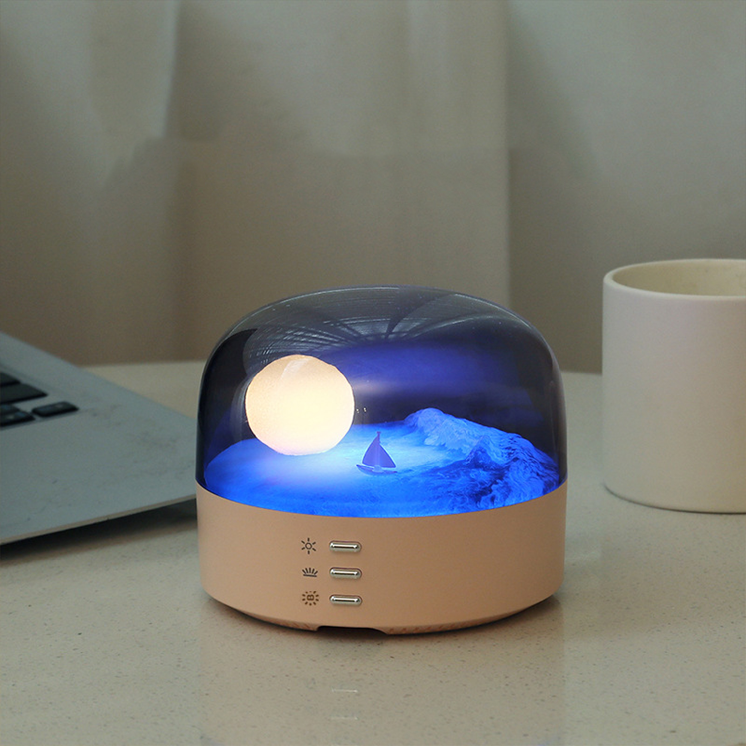 Creative Moon Rechargeable Bluetooth Speaker Led Night Light 3