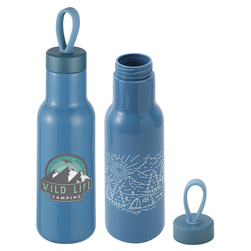Cameo 23 oz PLA Sports Bottle with Silicone Loop Handle, custom plastic water bottle with logo imprint 25