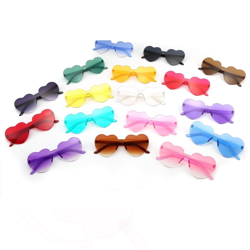 Cute Rimless Heart Shaped Sunglasses 2