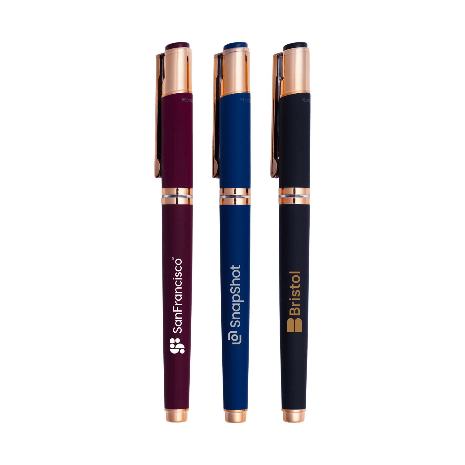The Satin Noble Gel Pen with Rose Gold Accents made w/Recycled Aluminum 5