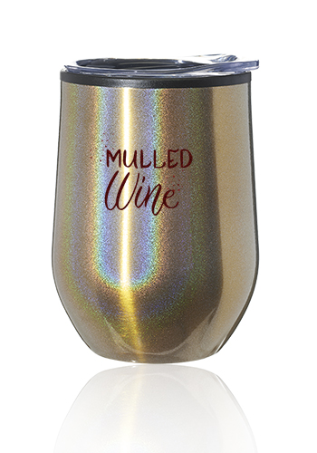 12 oz. Iridescent Stemless Wine Glasses with Lid 1