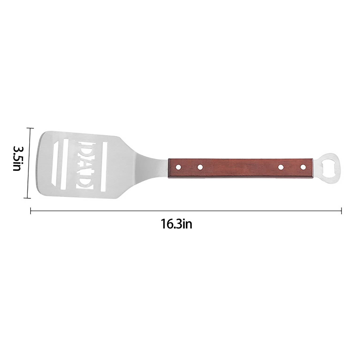 Wooden Handle Stainless Steel Spatula W/ Bottle Opener 3