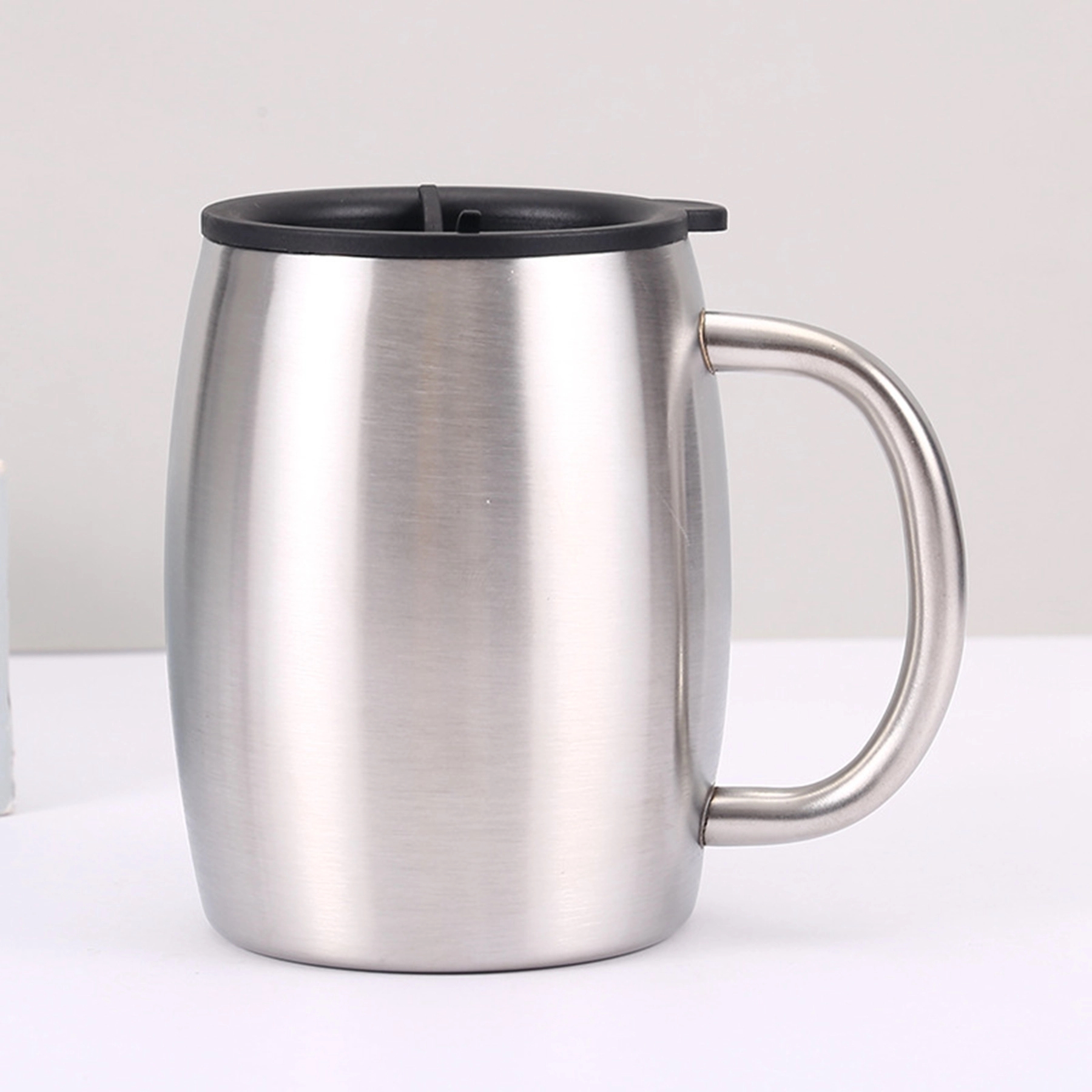 14 Oz. Double Wall Beer Mug With Lid & Handle 2
