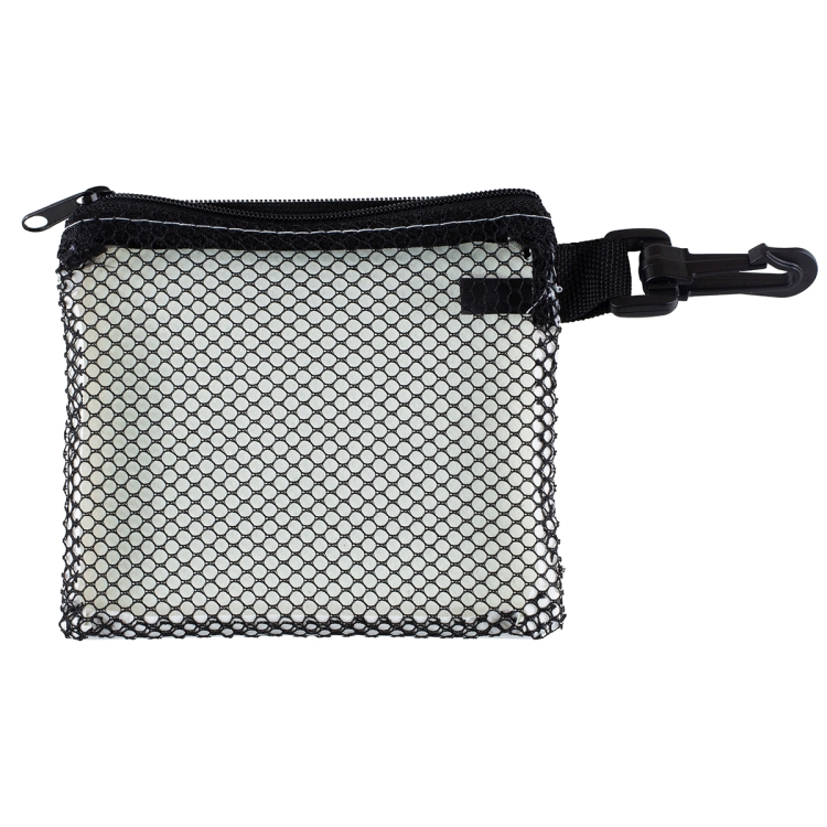 “TechMesh Wired” Mobile Tech Charging Cable Kit in Mesh Zipper Pouch Components inserted into Zipper 6
