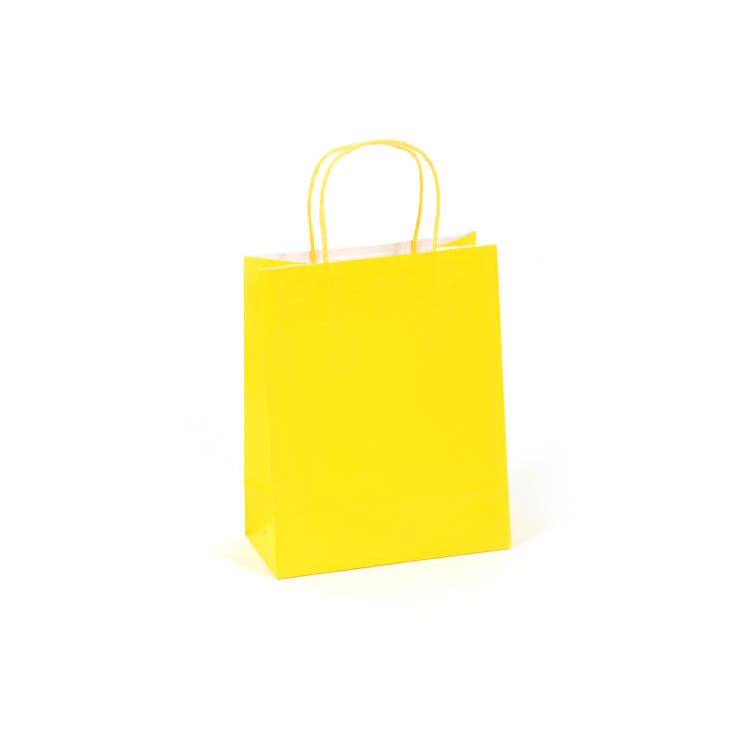 Medium Gift Bags - Bright Yellow 8" x 10" x 4" 3
