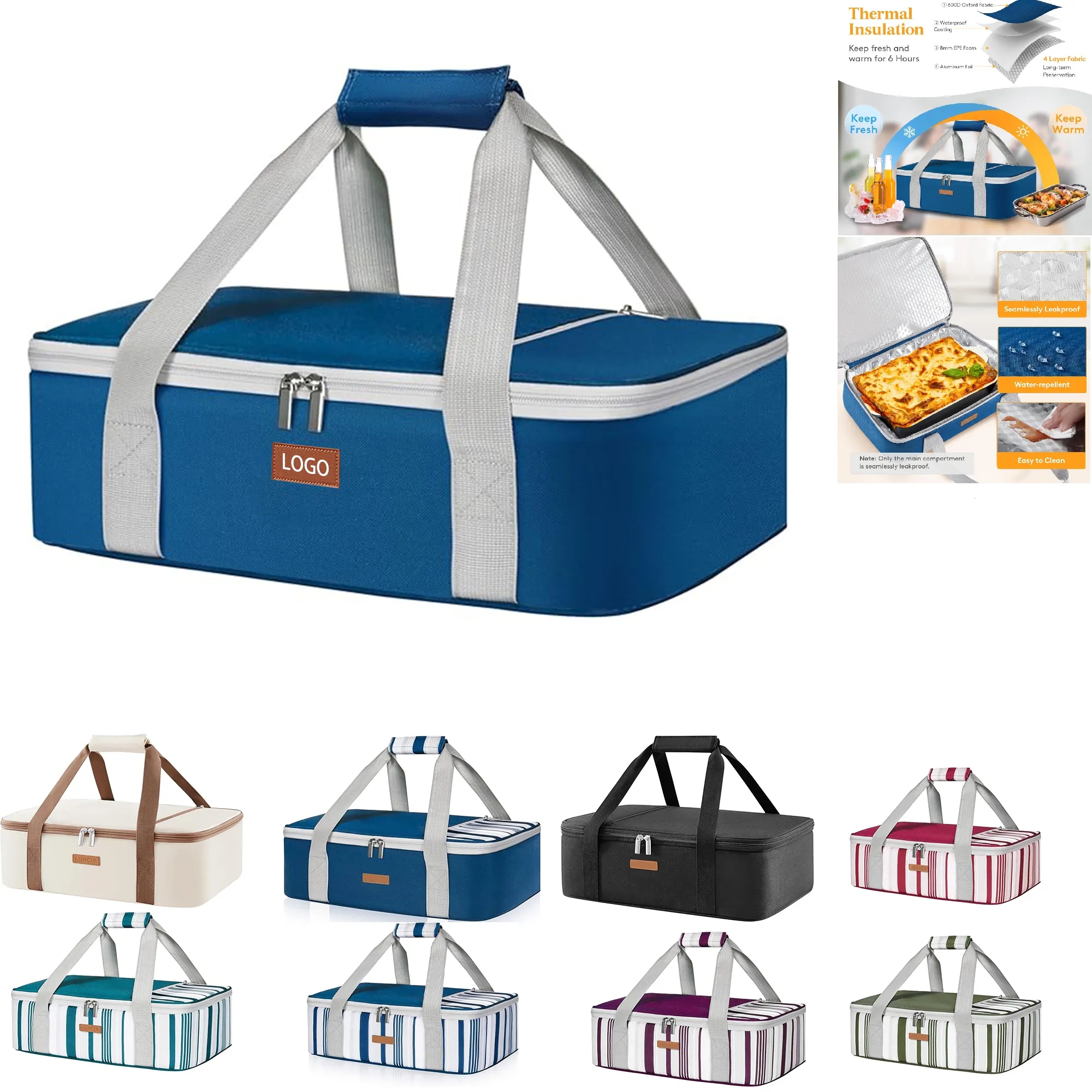 Insulated Casserole Carrier for Hot or Cold Food 6