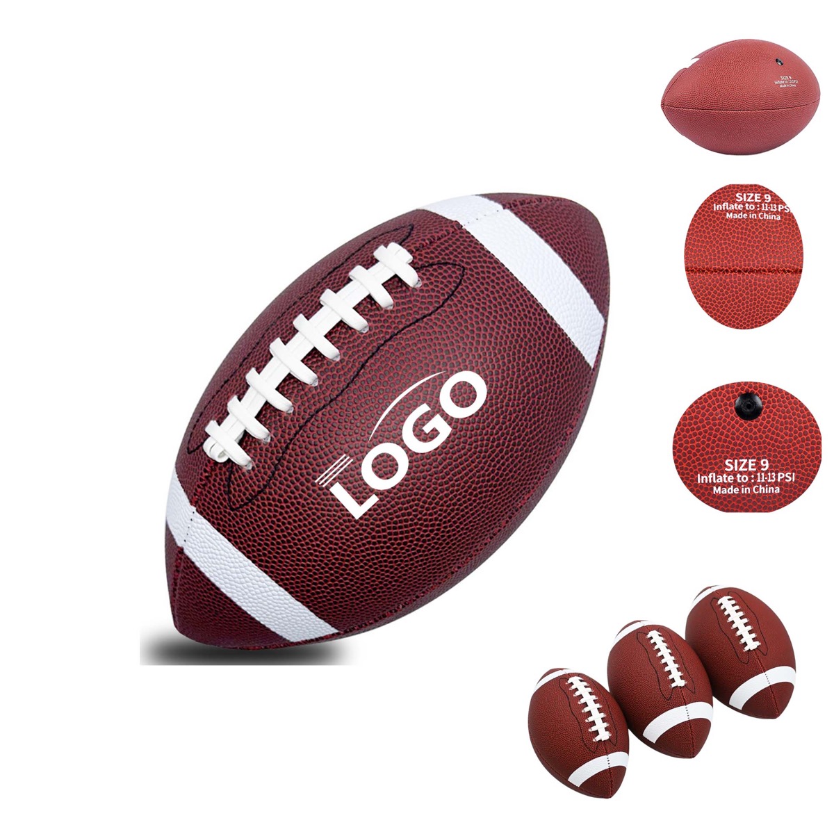 Size 9 PU Full Size Rugby Ball 4