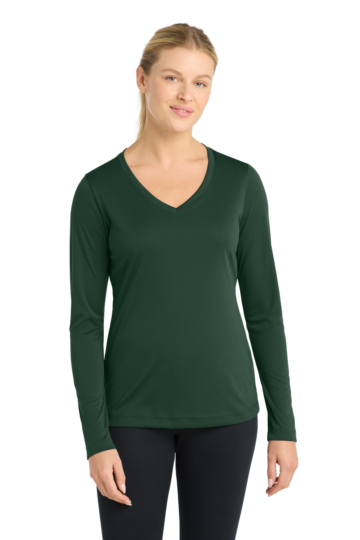Sport-Tek Women's Long Sleeve PosiCharge Competitor V-Neck Tee. LST353LS 124