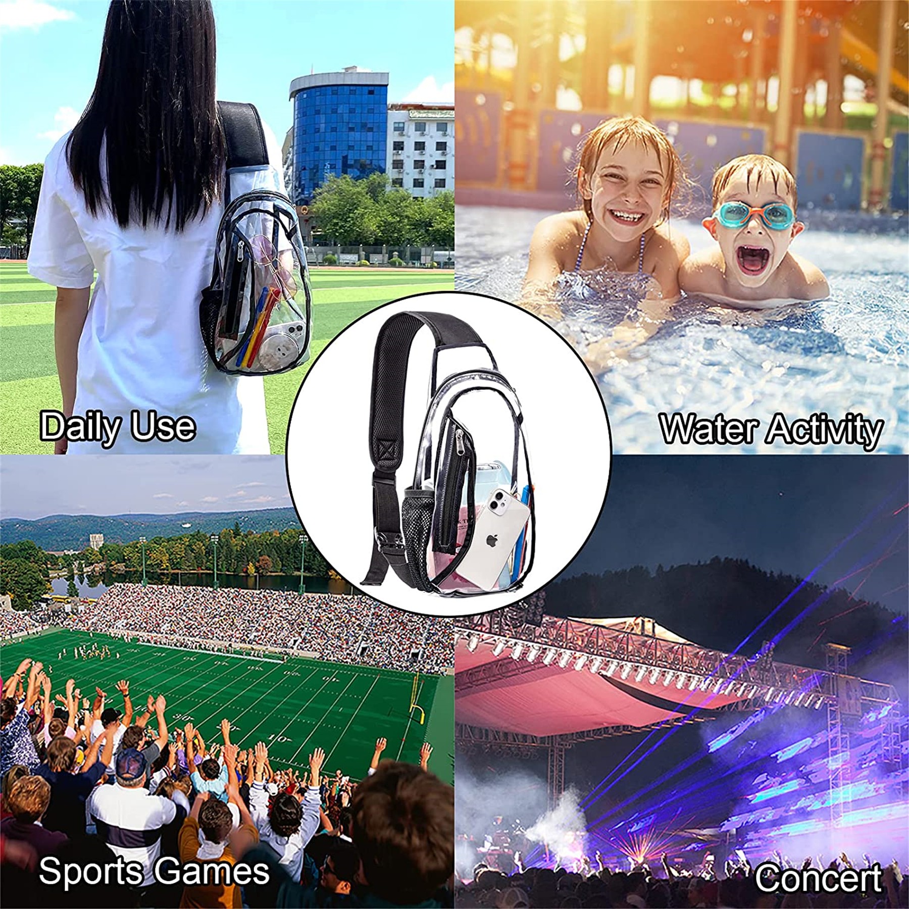 Stadium Approved Clear Sling Bag 5