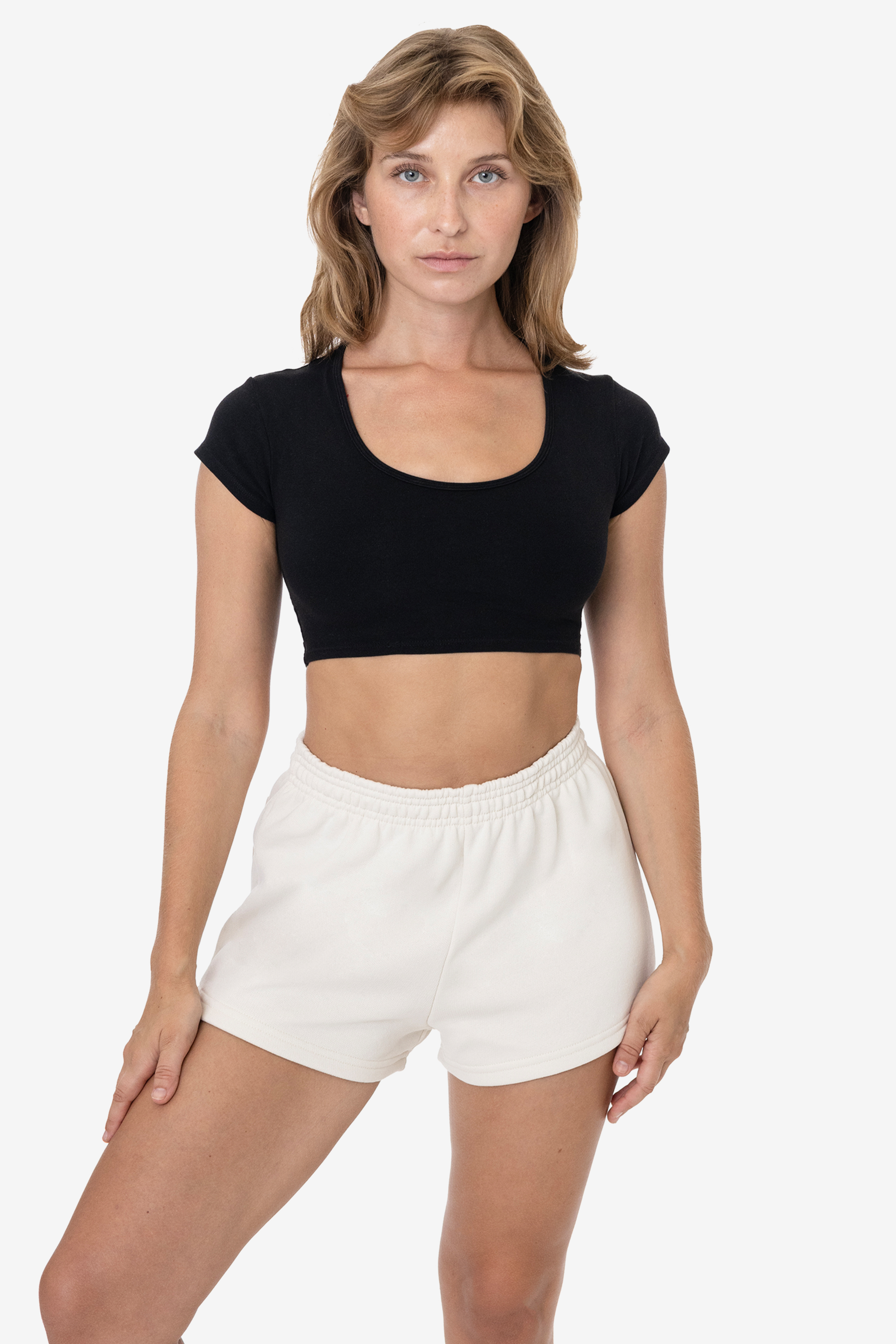 10 OZ MID-WEIGHT POLY COTTON FLEECE SHORT SHORTS 12