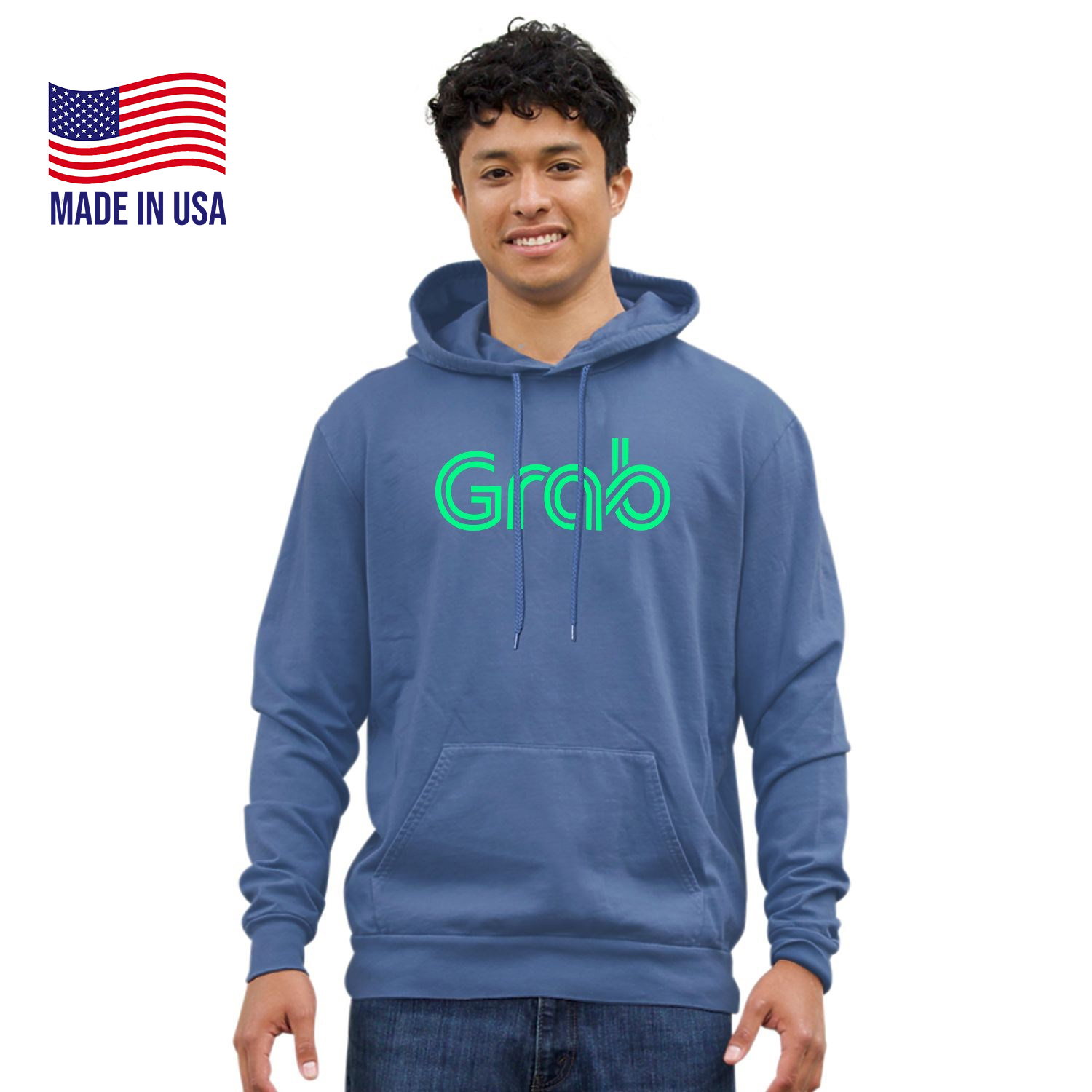 USA Made Unisex Vintage Pigment Dyed Fleece Pullover Hoody 2
