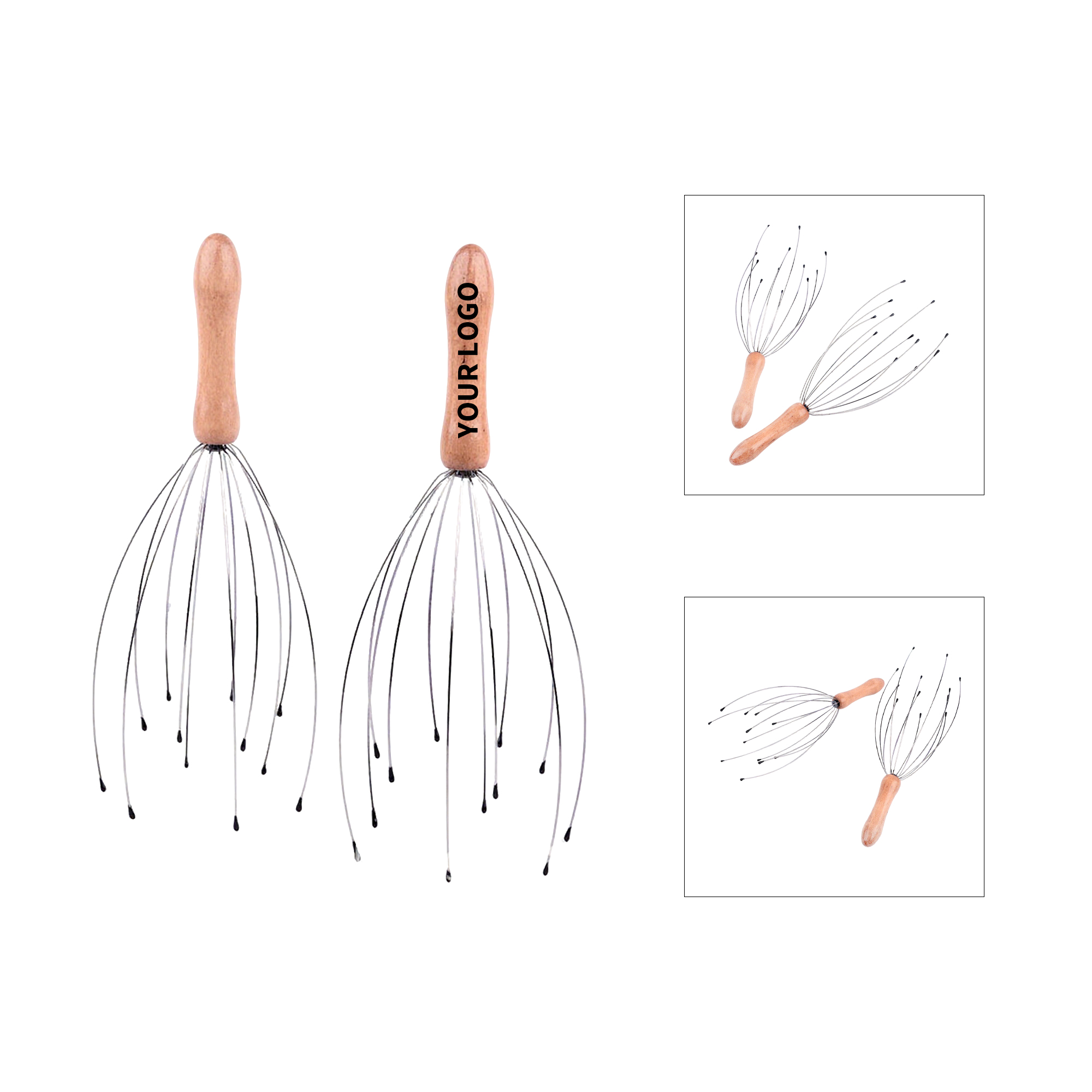 Wood Handle Scalp Massager 9.5 x 3.5" 4