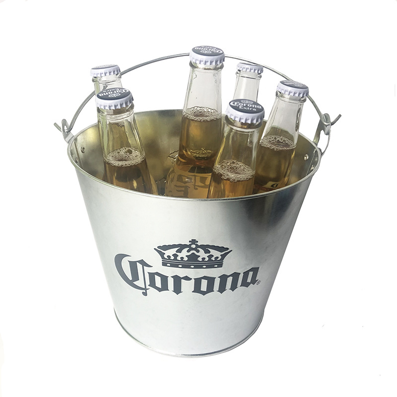 Metal Beer Ice Bucket with Carrying Handle 2