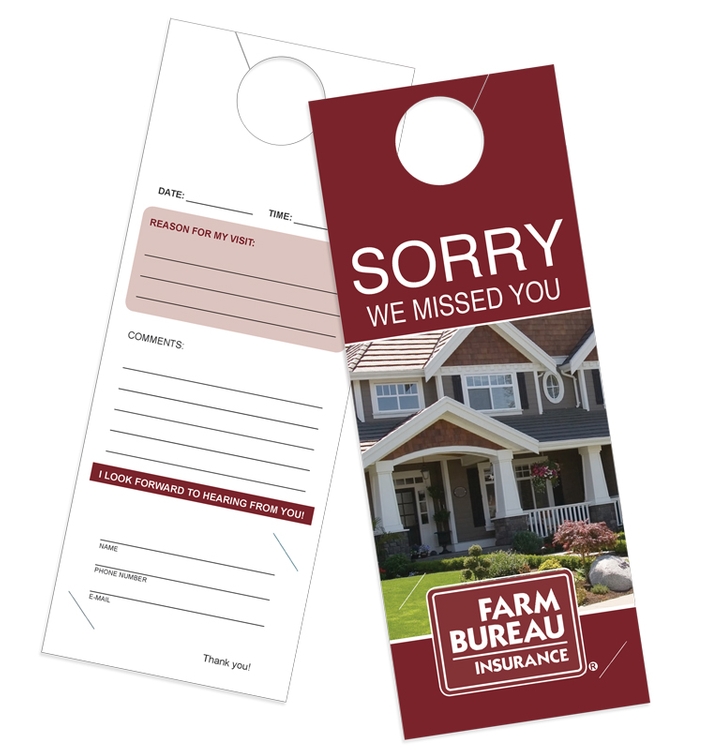 Door Hanger With Business Card Slits - 4 1/4" x 11" 2
