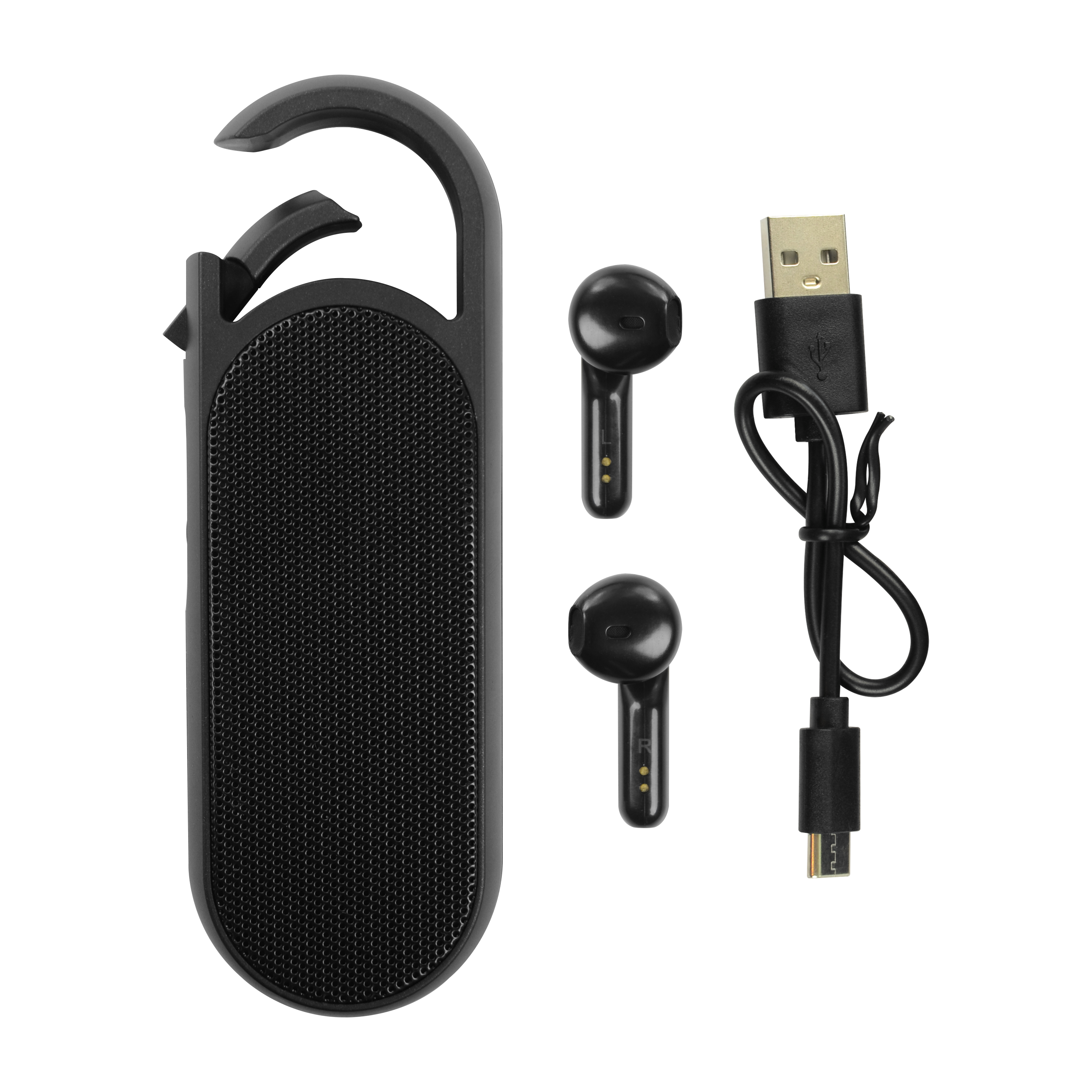 Sync Truly Wireless Earbuds and Bluetooth Speaker Set