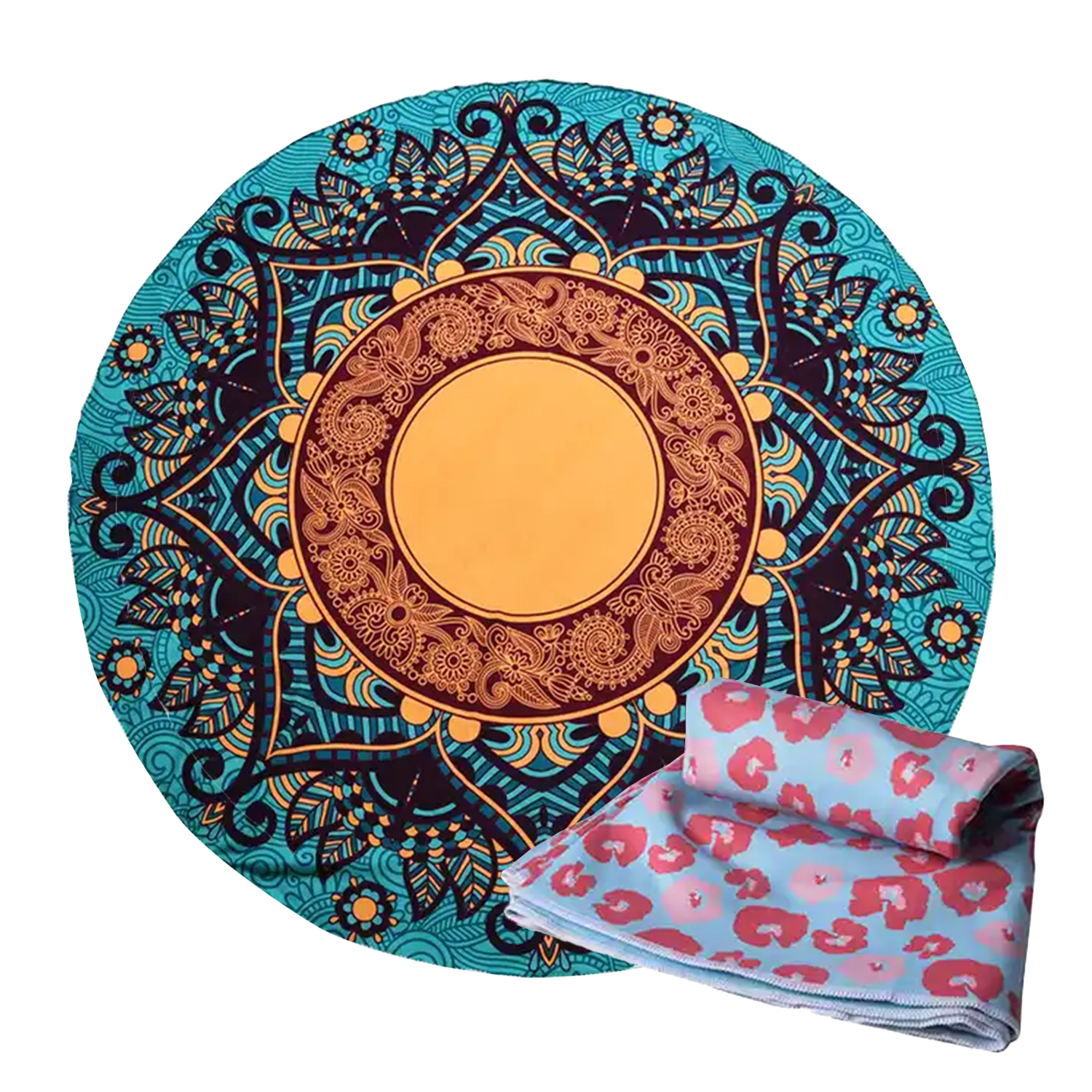 59" Round Premium Sublimated Silk Touch Velour Beach Towel 1
