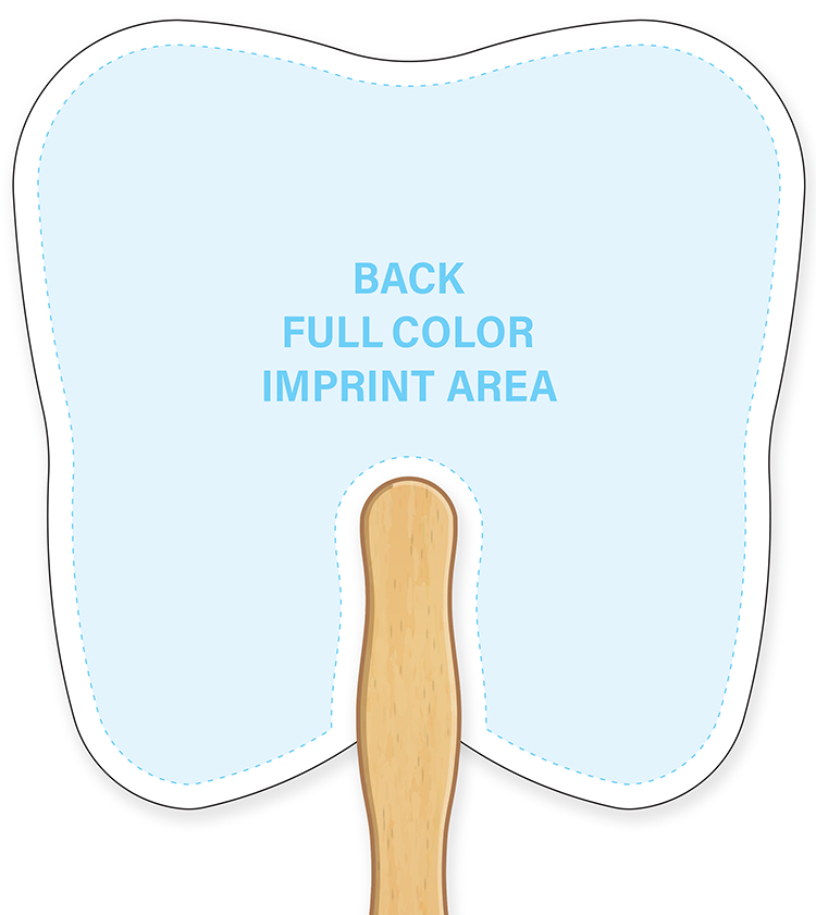 HAND FANS - Full Color, Tooth Shaped Hand Fan 4