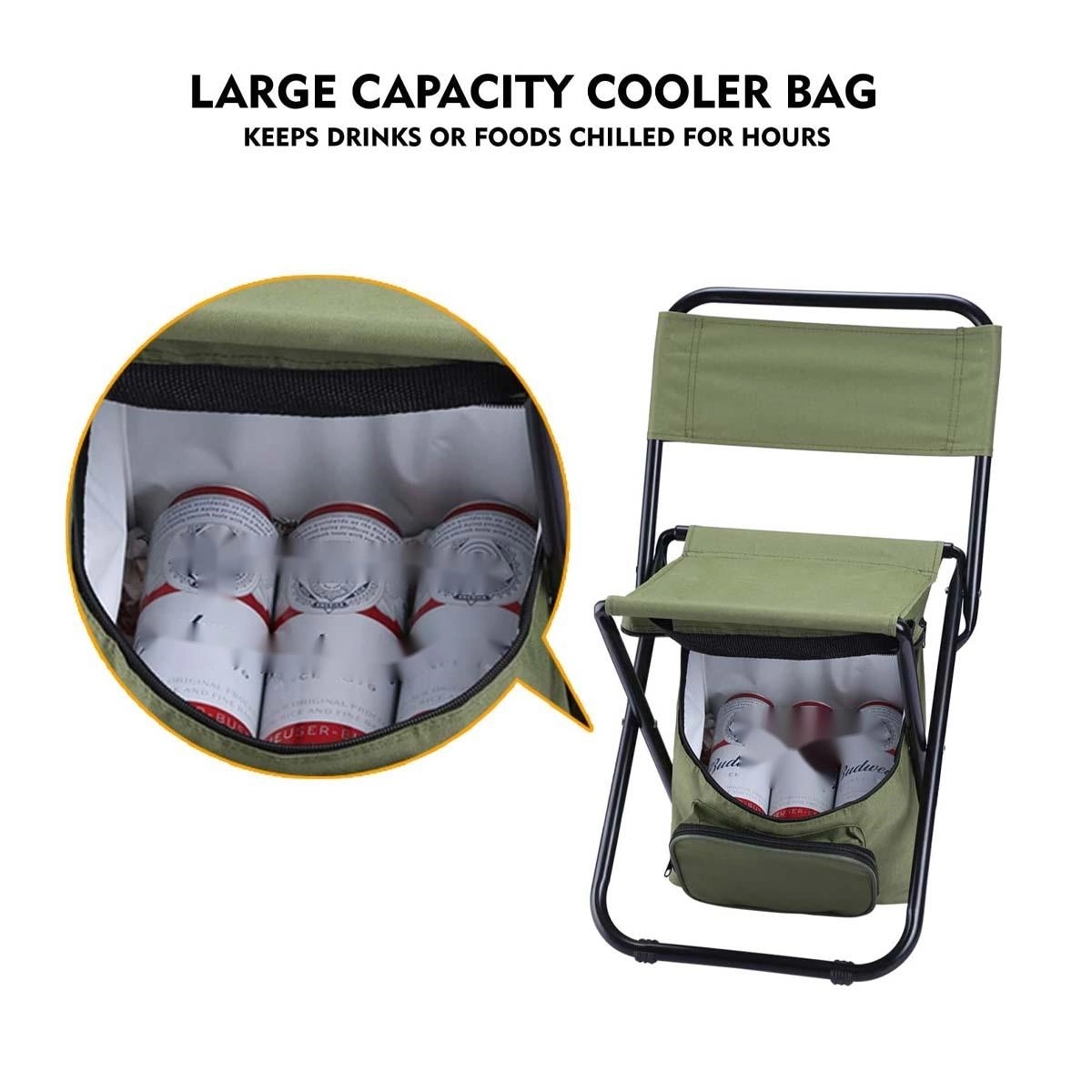 Fishing Foldable Chair with Cooler Bag 2